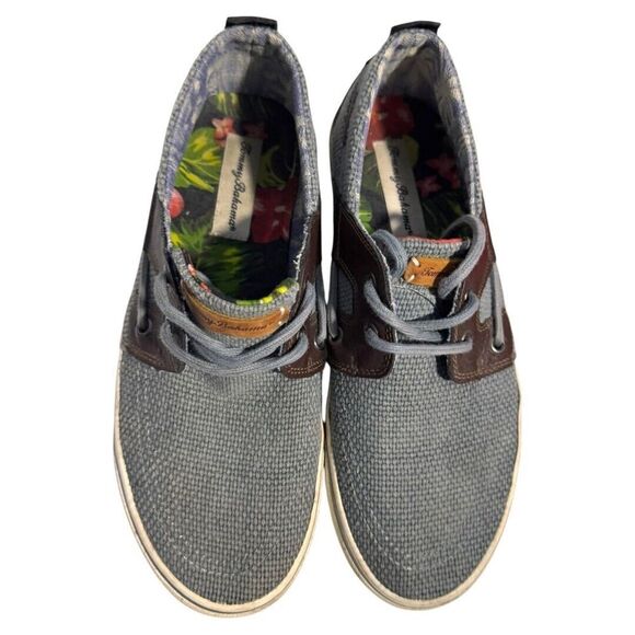 Tommy Bahama Stripes Asunder Men's Blue Brown Lace Up Boat Shoes Size 9 - Picture 2 of 5